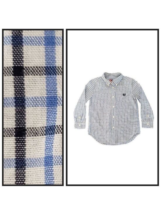 Chaps Other - Chaps Boys Small Plaid Shirt Blue Button Down Size 5/6 Long Sleeve
